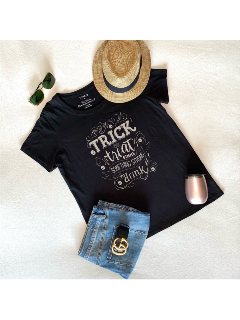 TORRID “Trick or Treat, Gimme Something Strong to Drink” Halloween Humorous Tee